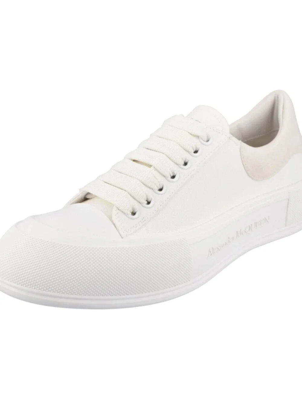 NEW Alexander McQueen Deck Plimsoll Lace-Up White Sneaker Size  EU 39